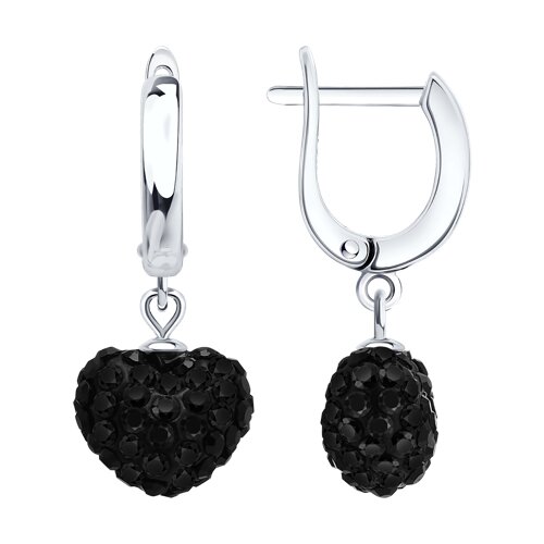 Серьги из серебра с фианитами из серебро