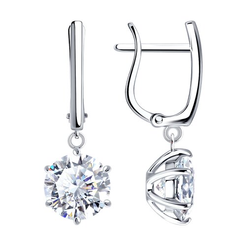 Серьги из серебра с бриллианитами - видео на модели