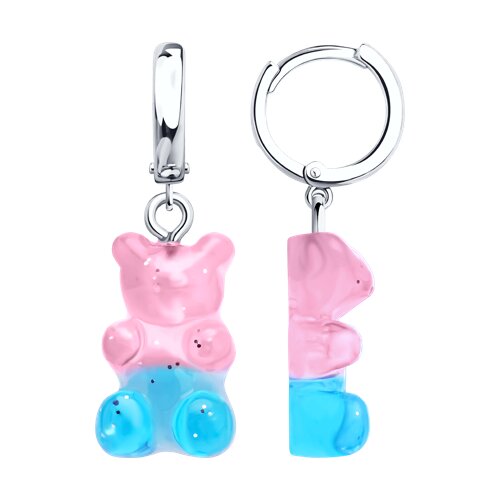 Серьги из серебра со смолой