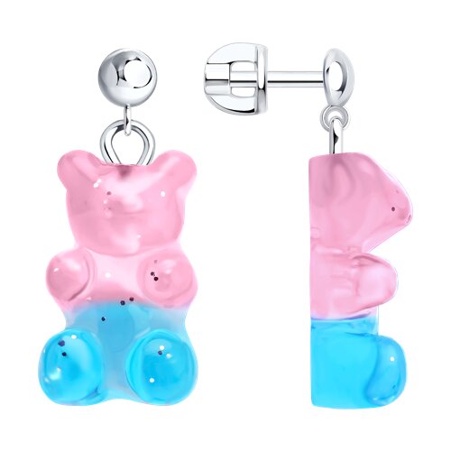 Серьги из серебра со смолой