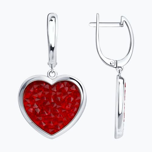 Серьги из серебра с кристальной тканью из серебро