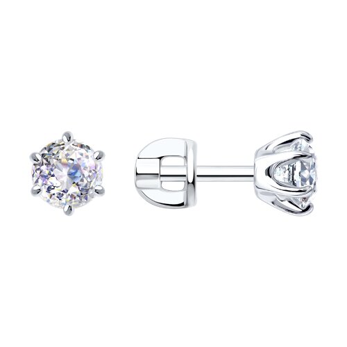 Серьги из серебра с бриллианитами из серебро