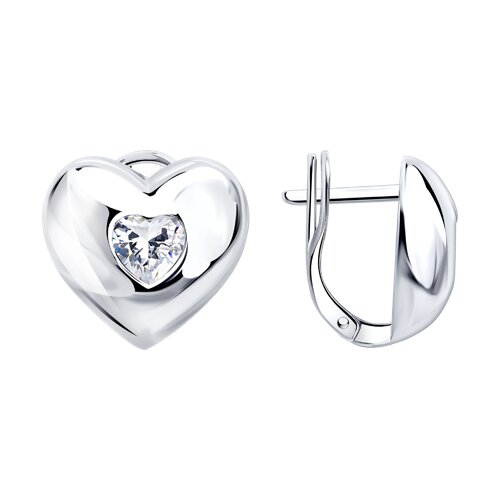 Серьги из серебра с фианитами