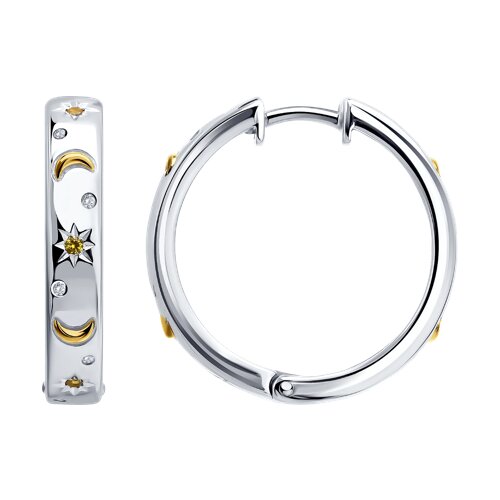 Серьги из золочёного серебра с фианитами - видео