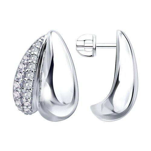 Серьги из серебра с фианитами - видео