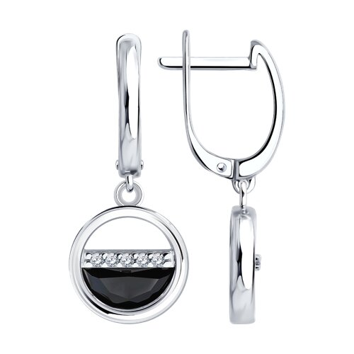 Серьги из серебра с фианитами