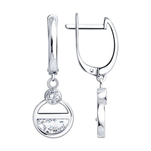 Серьги из серебра с фианитами