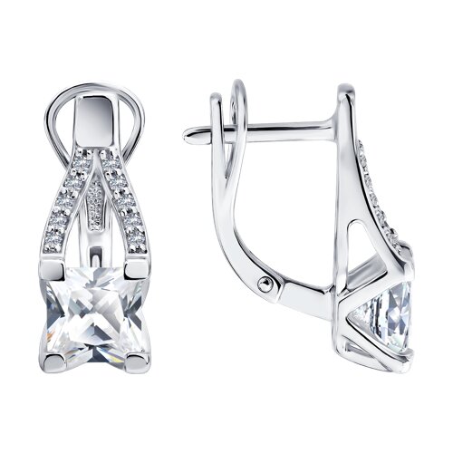 Серьги из серебра с фианитами - видео