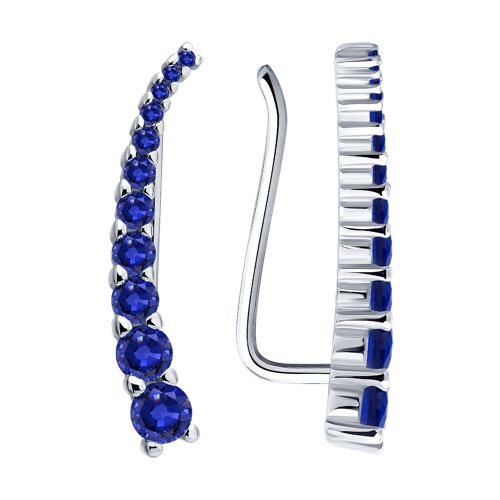 Серьги из серебра с фианитами