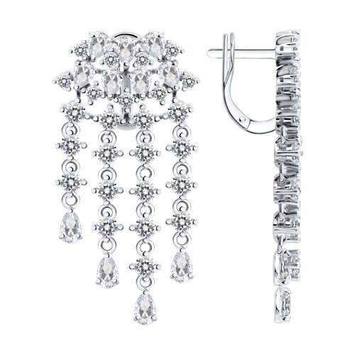 Серьги из серебра с фианитами - видео