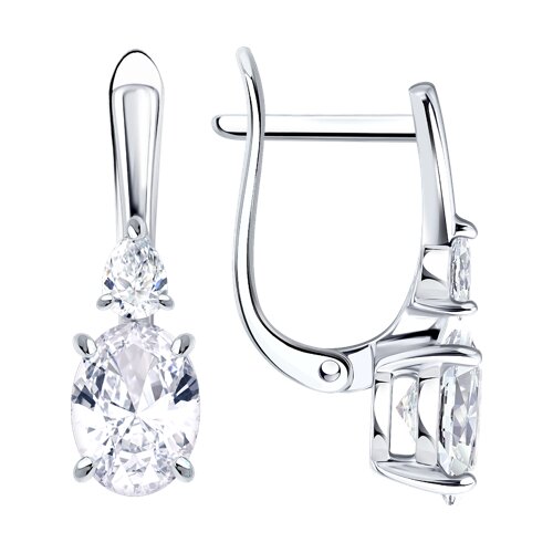 Серьги из серебра с фианитами - видео