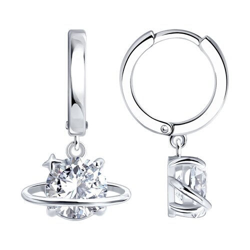 Серьги из серебра с фианитами - видео