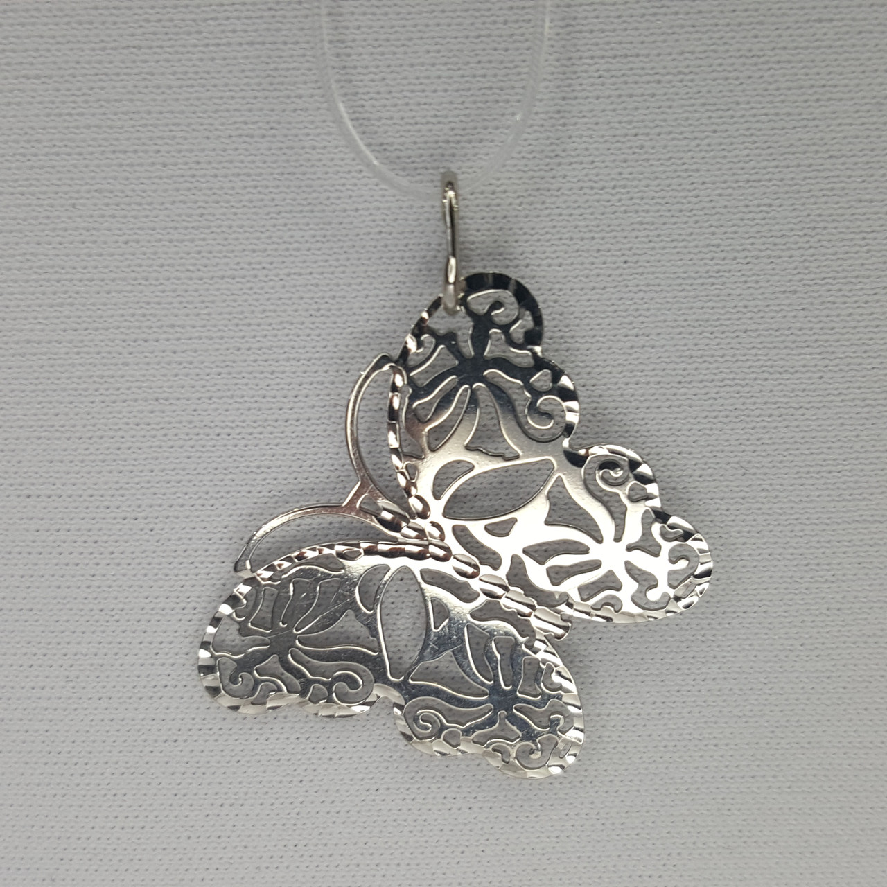 Ажурная серебряная подвеска с бабочкой из серебро