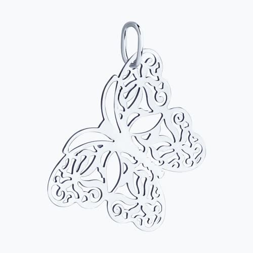 Ажурная серебряная подвеска с бабочкой из серебро — вид 3