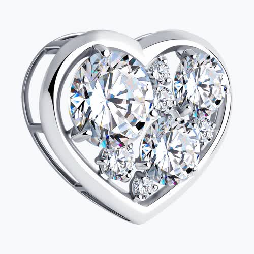 Подвеска из серебра с фианитами из серебро — вид 3