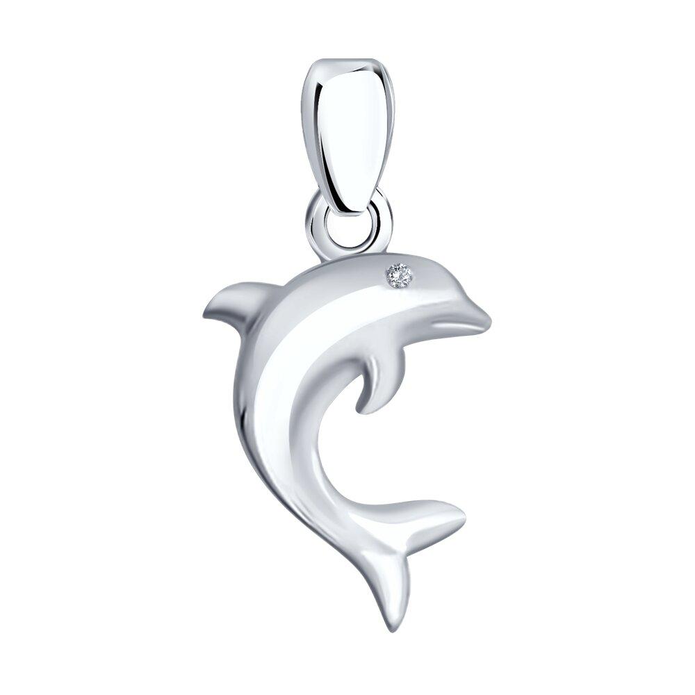 Подвеска из серебра с фианитом из серебро