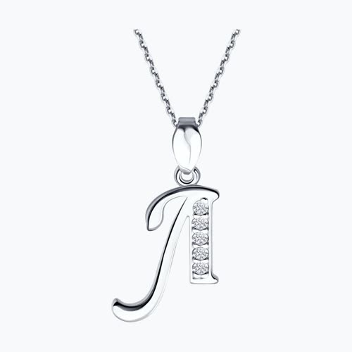 Подвеска-буква из серебра с фианитами из серебро — вид 2