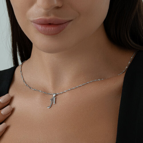 Подвеска-буква из серебра с фианитами из серебро — вид 4