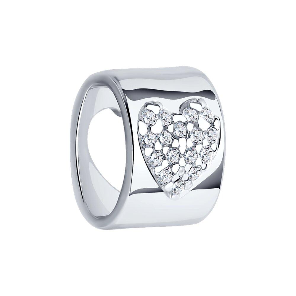 Подвеска-шарм из серебра с фианитами из серебро