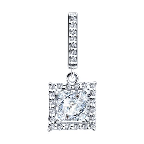 Подвеска из серебра с фианитами - видео