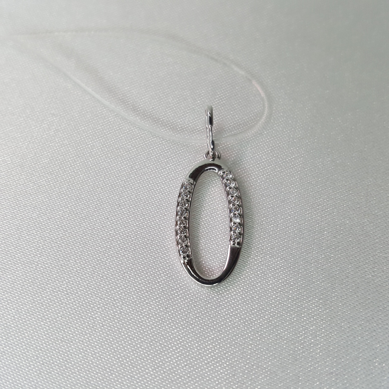 Подвеска-буква из серебра с фианитами - фото 1