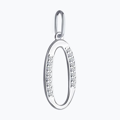 Подвеска-буква из серебра с фианитами из серебро — вид 3