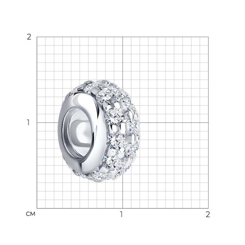Подвеска-шарм из серебра с фианитами из серебро — вид 4