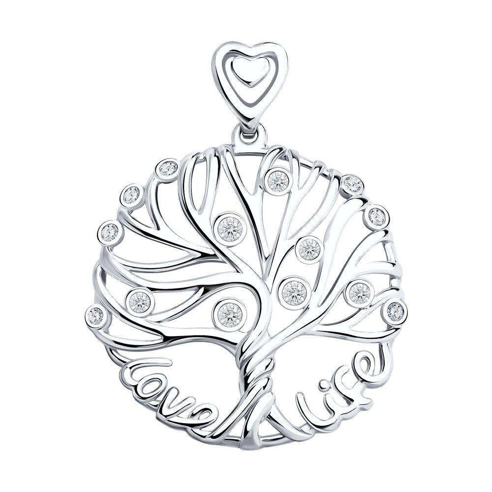 Подвеска из серебра с фианитами из серебро