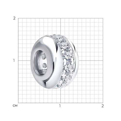 Подвеска-шарм из серебра с фианитами из серебро — вид 4