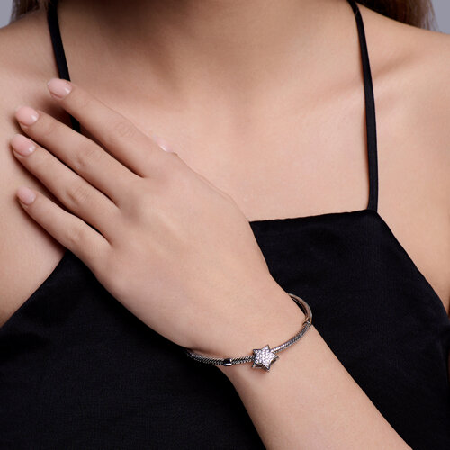 Подвеска-шарм из серебра с фианитами из серебро — вид 2