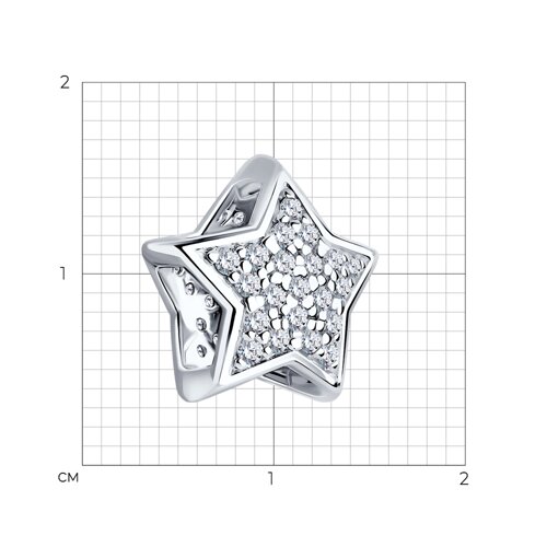 Подвеска-шарм из серебра с фианитами из серебро — вид 3