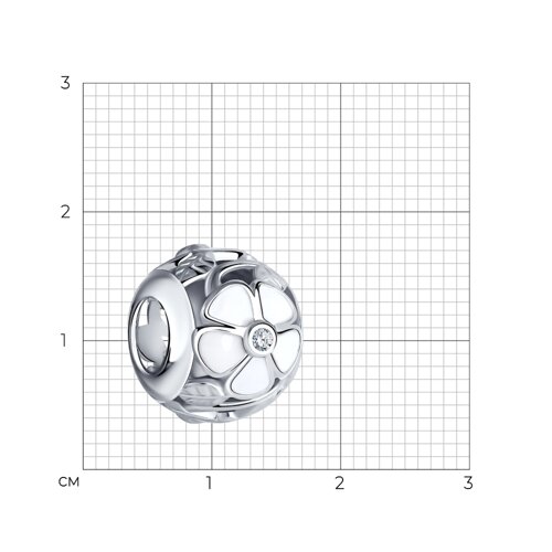 Подвеска-шарм из серебра с эмалью с фианитами из серебро — вид 3