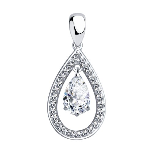 Подвеска из серебра с фианитами - видео