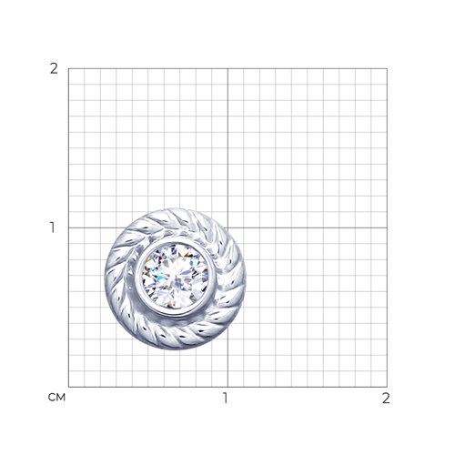 Подвеска из серебра с фианитом из серебро — вид 2