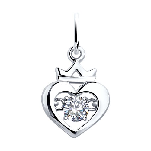 Подвеска из серебра с фианитом - видео