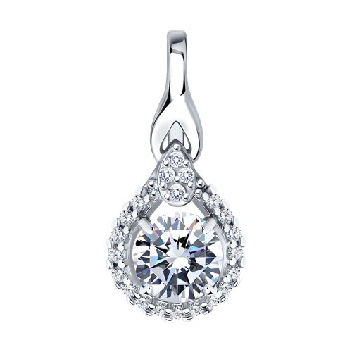 Подвеска из серебра с фианитами - видео