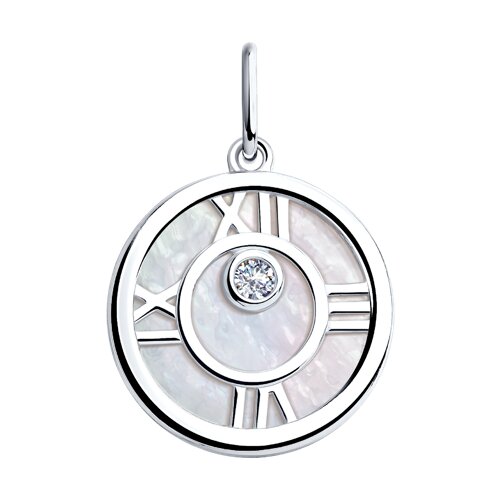 Подвеска из серебра с перламутром и фианитом - видео