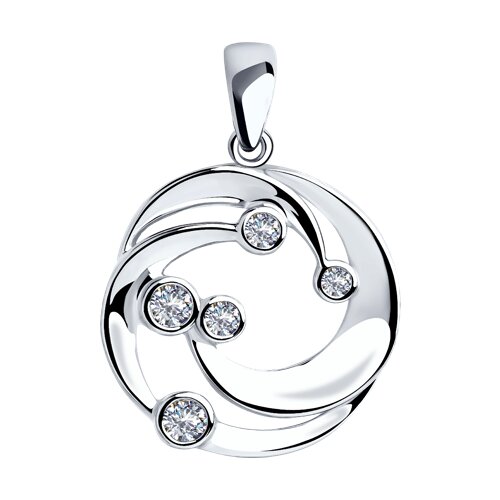 Подвеска из серебра с фианитами - видео