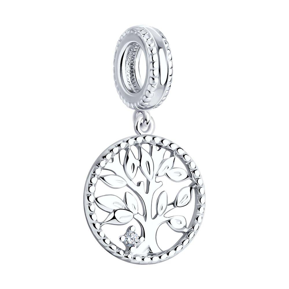 Подвеска - шарм из серебра с фианитами из серебро