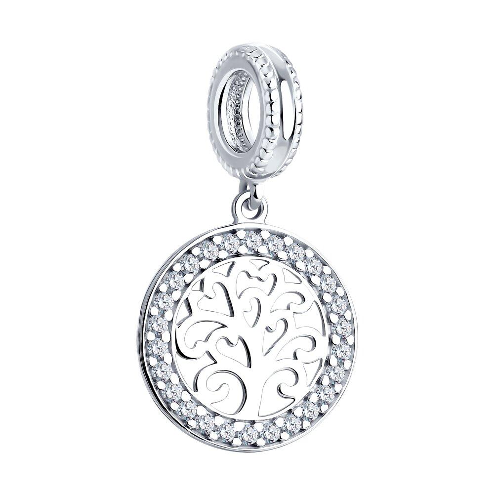 Подвеска - шарм из серебра с фианитами из серебро