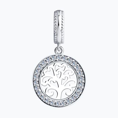 Подвеска - шарм из серебра с фианитами из серебро — вид 2