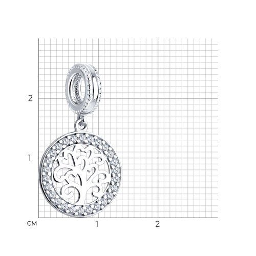 Подвеска - шарм из серебра с фианитами из серебро — вид 3