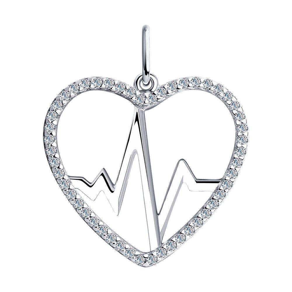 Подвеска из серебра с фианитами из серебро