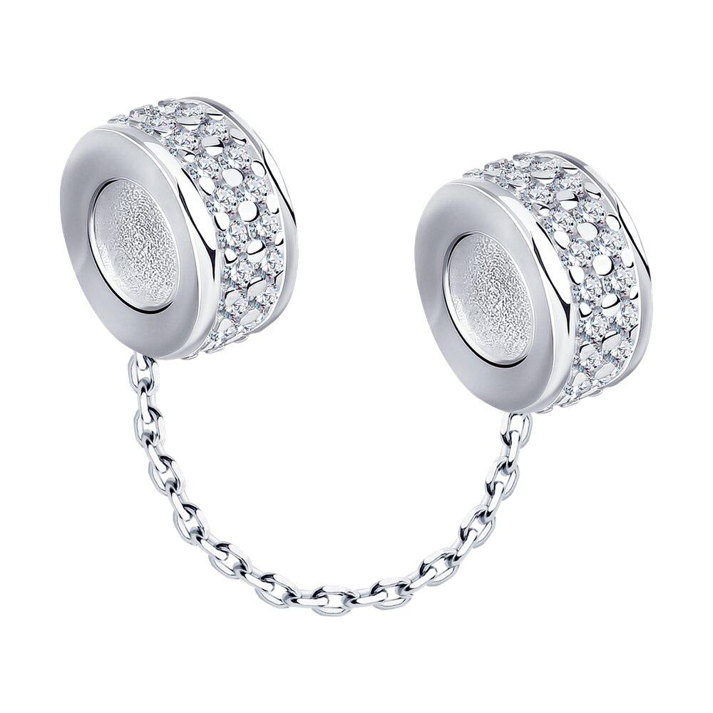 Подвеска - шарм из серебра с фианитами из серебро