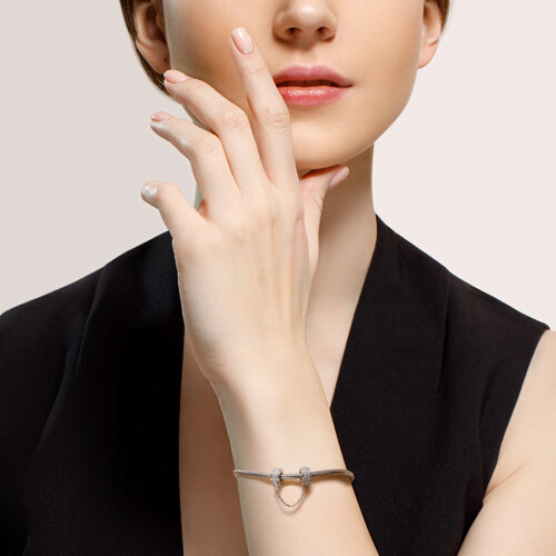 Подвеска - шарм из серебра с фианитами из серебро — вид 2