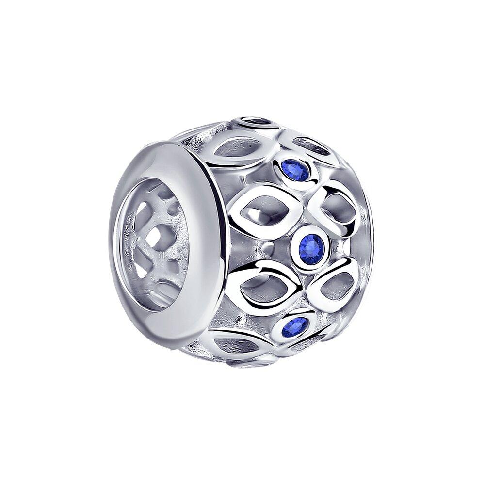 Подвеска - шарм из серебра с синими фианитами из серебро