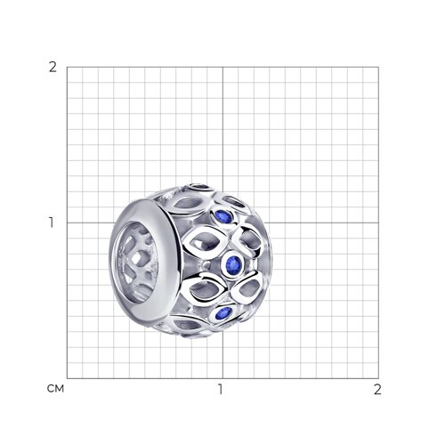 Подвеска - шарм из серебра с синими фианитами из серебро — вид 4