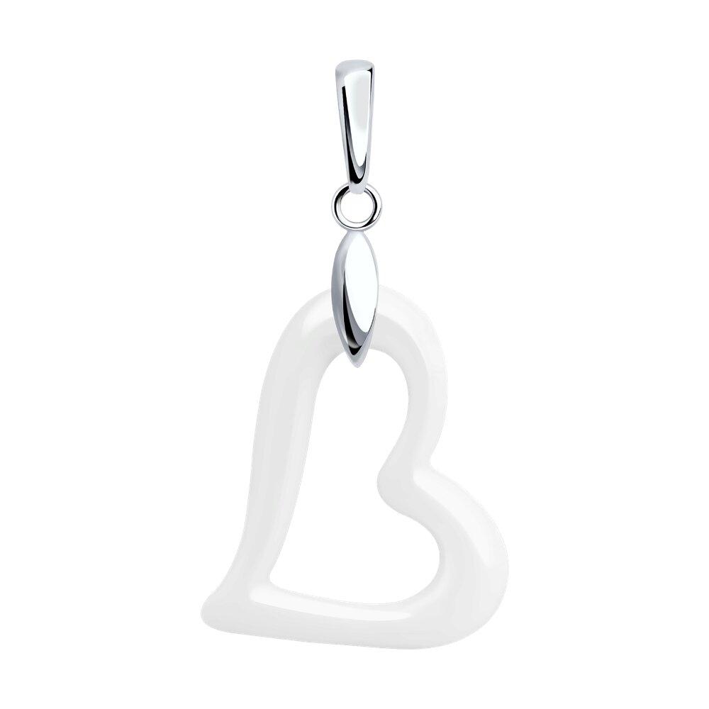 Подвеска из серебра с керамической вставкой из серебро