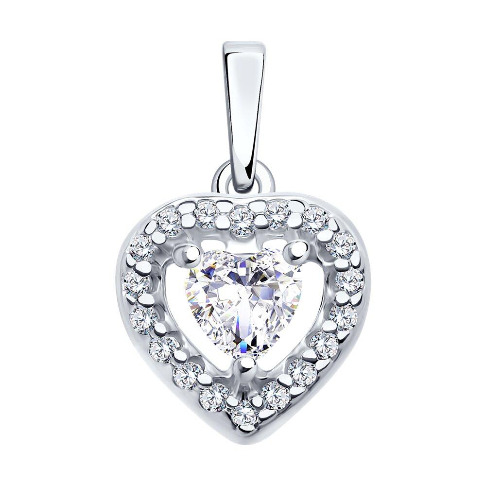 Подвеска из серебра с фианитами