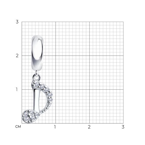 Подвеска - шарм из серебра с фианитами из серебро — вид 2
